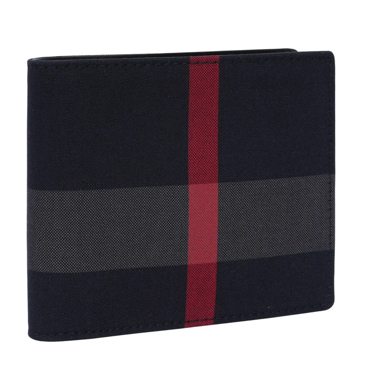 Men's Canvas Check Bifold Wallet