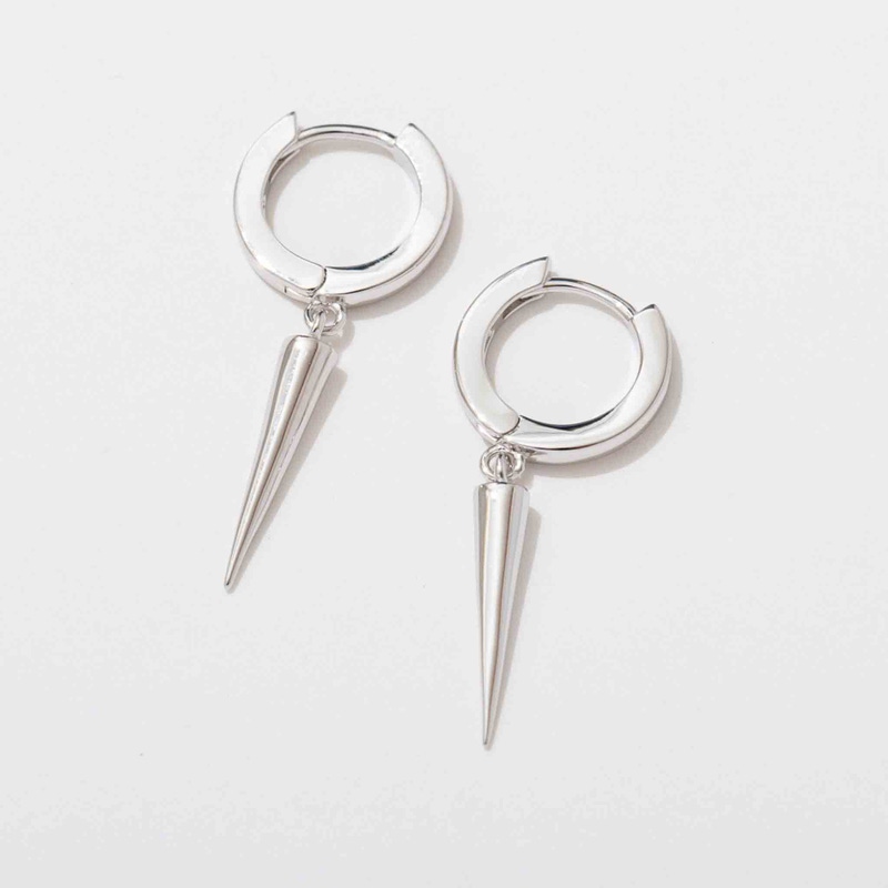 Spike Drop Huggie Hoops