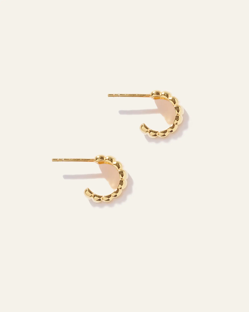 Bubble Ridge Huggie Hoops