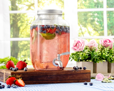 Glass Drink Dispenser with Fruit Infuser