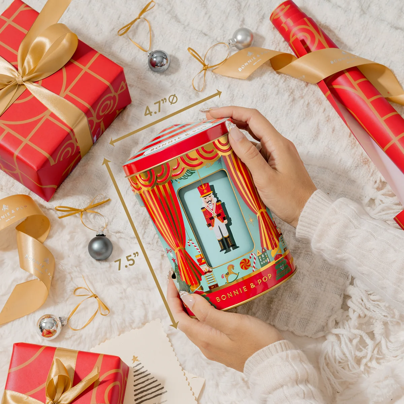Nutcracker Musical Keepsake Tin with Holiday Treats