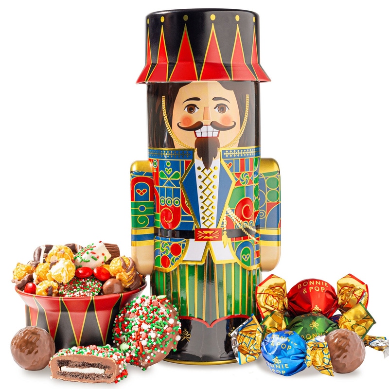 Nutcracker Gift Tin with Holiday Snack Mix