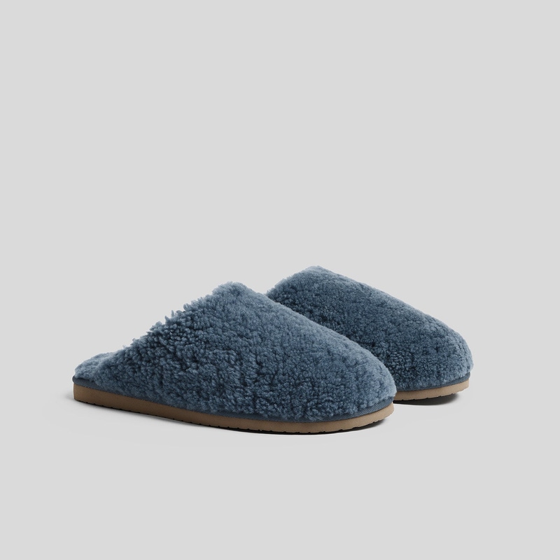 Shearling Wool Clogs, Dusk