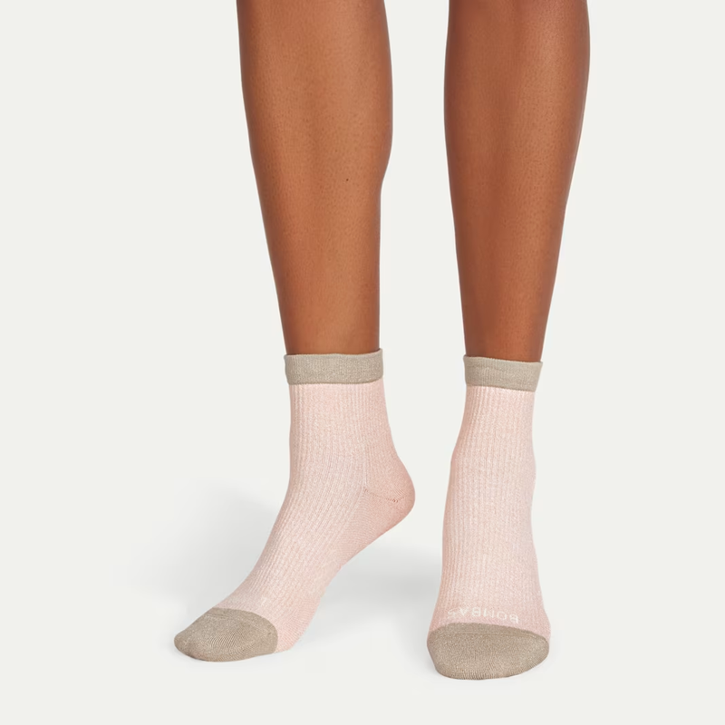Women's Sparkle Modern Rib Quarter Sock 4-Pack Gift Box