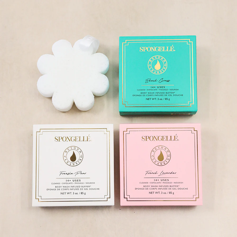 Boxed Flower Body Wash Infused Sponge Sets Trio