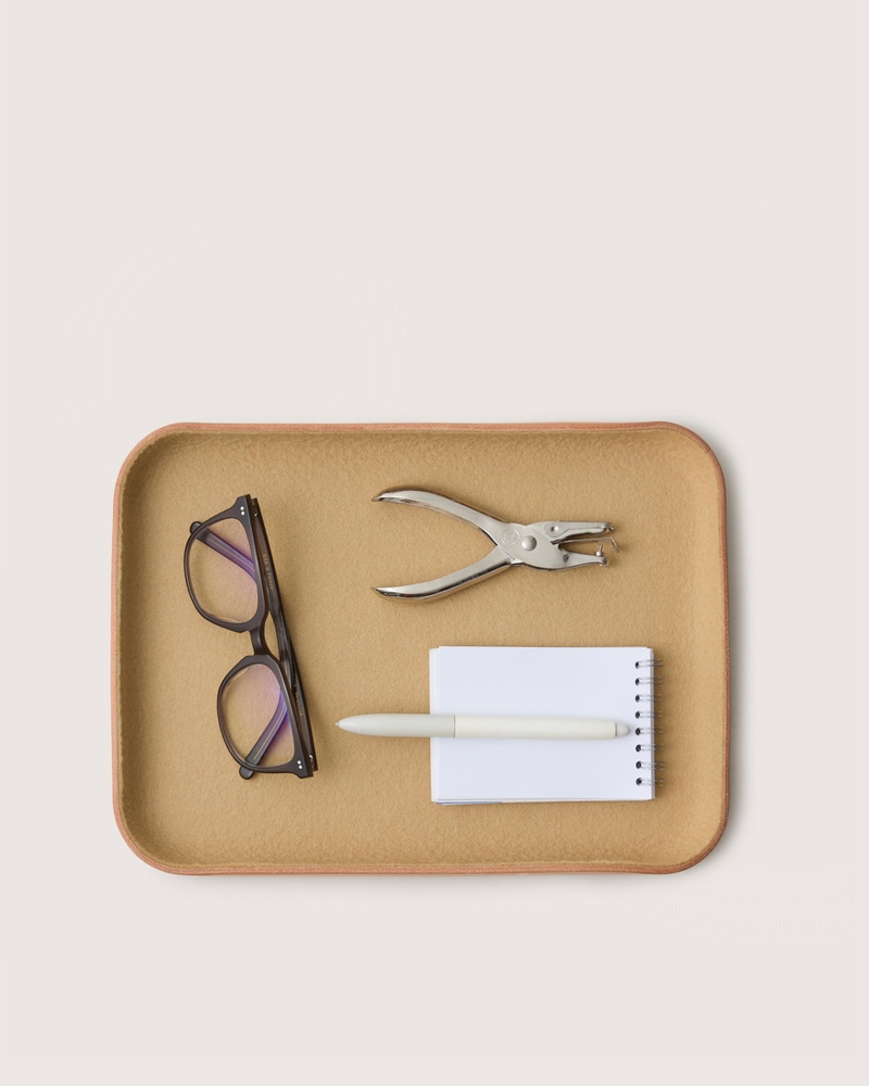 Leather & Merino Wool Large Tray