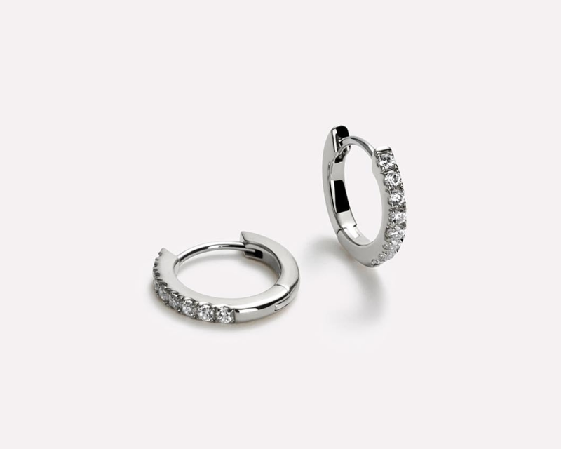 Pave Huggie Hoop Earrings
