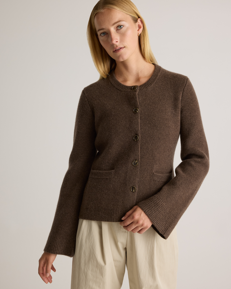 Mongolian Cashmere Structured Cardigan
