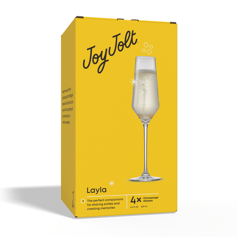 Layla European Crystal Champagne Glasses, Set of 4