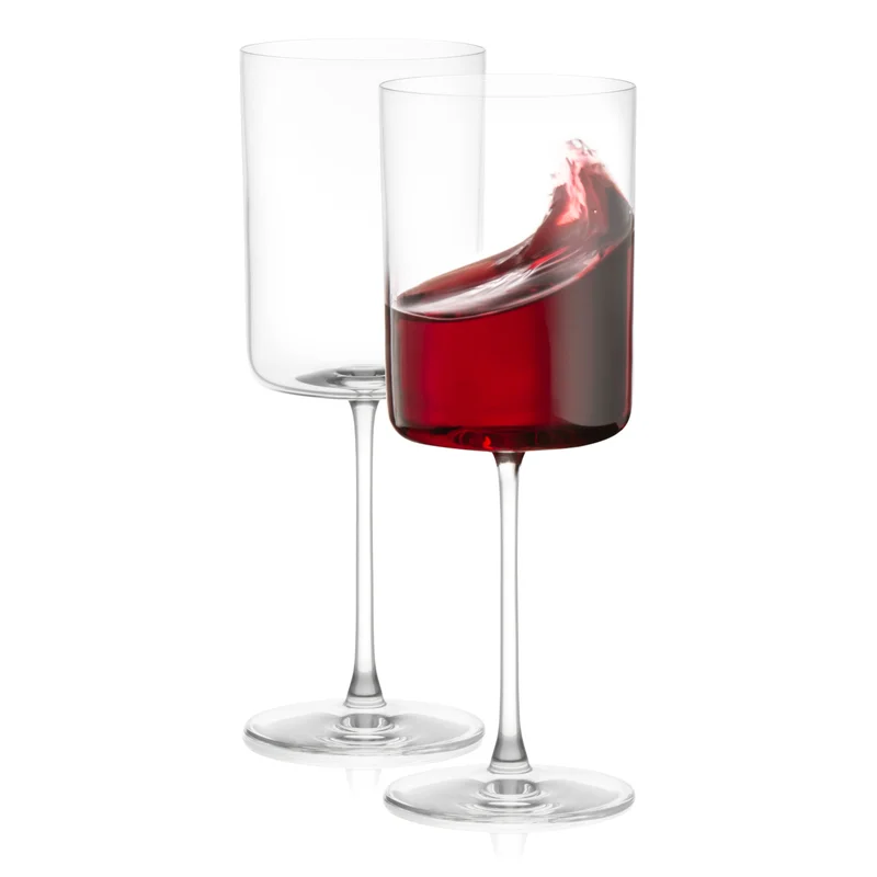 Claire European Crystal Red Wine Glasses, Set of 2