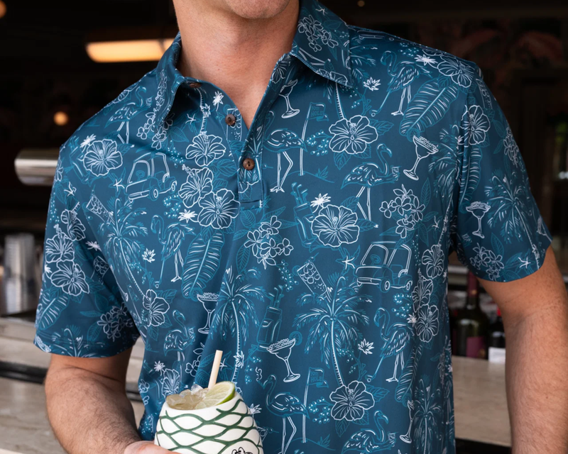 The 19th Hole Navy Golf Shirt