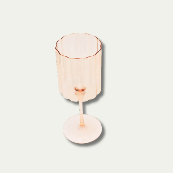 Scalloped Rim Fluted Wine Glass, Set of 4