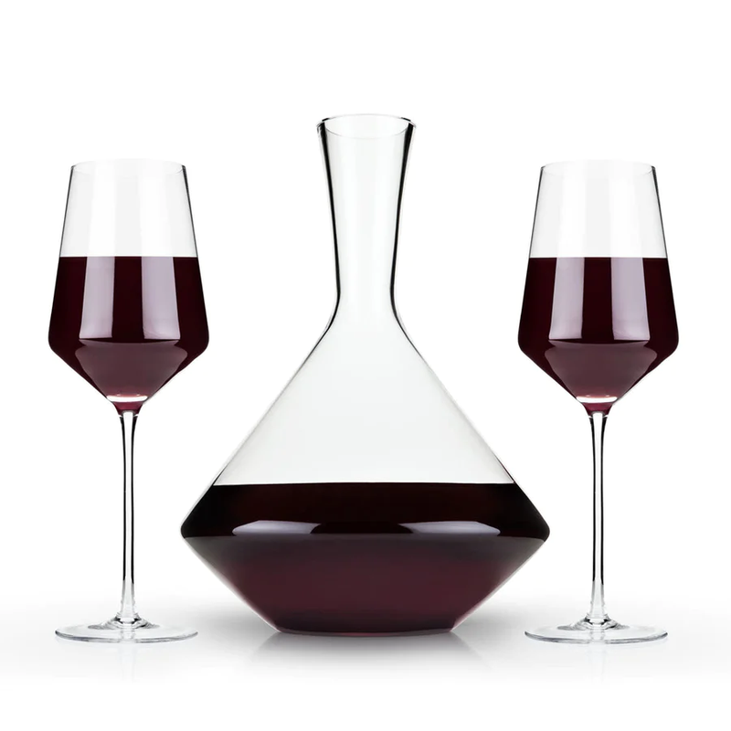 3 Piece Angled Crystal Bordeaux Set