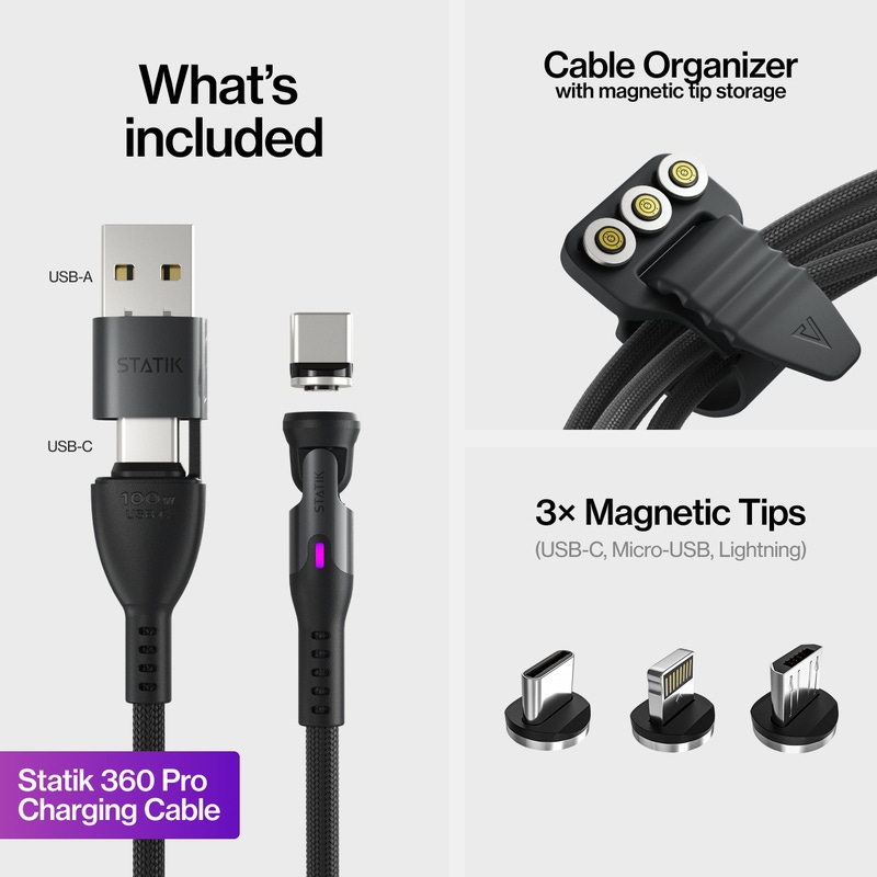 360 Pro 5-in-1 Universal Magnetic Charging Cable