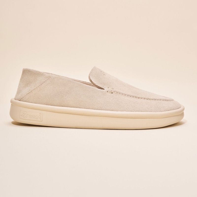 Collapsible Loafer, Beige Suede