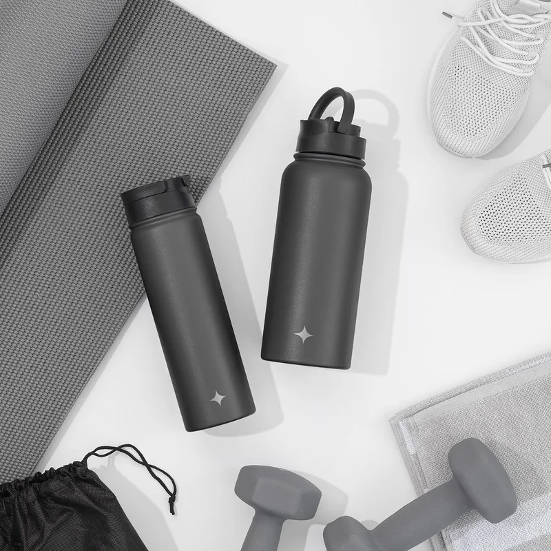 32oz Vacuum Insulated Water Bottle with Flip Lid & Sport Straw