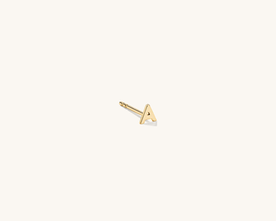 14K Gold Letter Stud