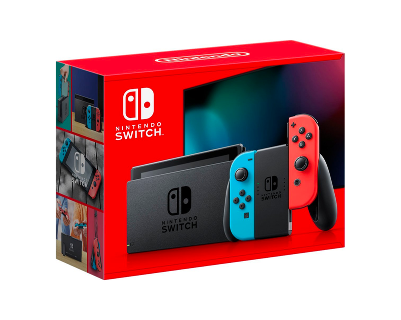 Switch with Neon Blue and Neon Red Joy‑Con