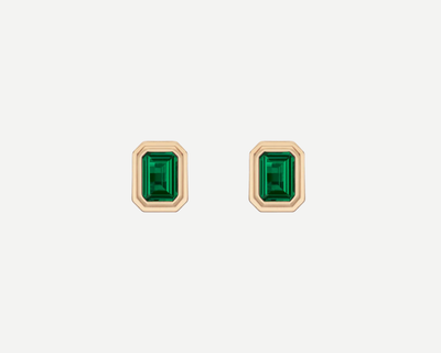 Lab Grown Emerald Heirloom Stud Earrings