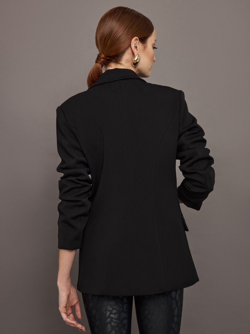 Single Breasted Blazer in Scuba, Black
