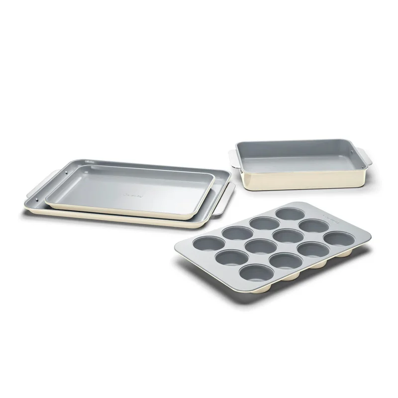 Non-Stick Ceramic Half Bakeware Set with Storage