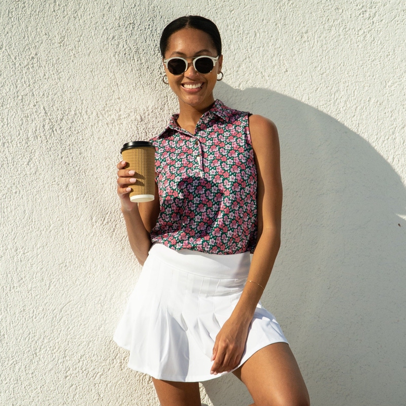The Azaleas Sleeveless Golf Polo