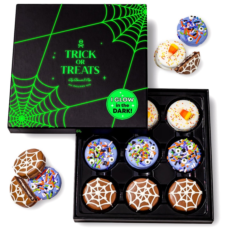 Halloween Chocolate Sandwich Cookies Gift Box, Glow-in-the-Dark