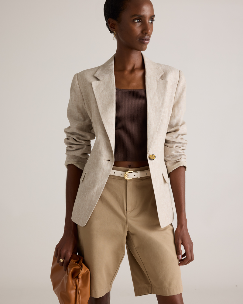 100% European Linen Structured Blazer