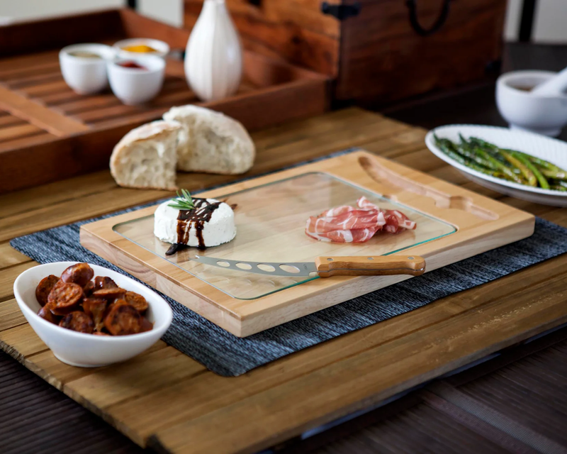 NFL Icon Glass Top Cutting Board & Knife Set