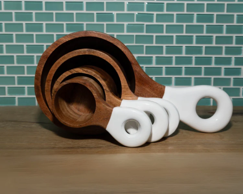 Acacia Wooden Measuring Cups, Set of 4