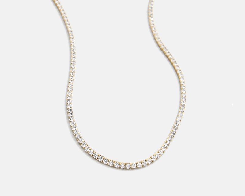 Bennett 18K Gold Adjustable Tennis Necklace