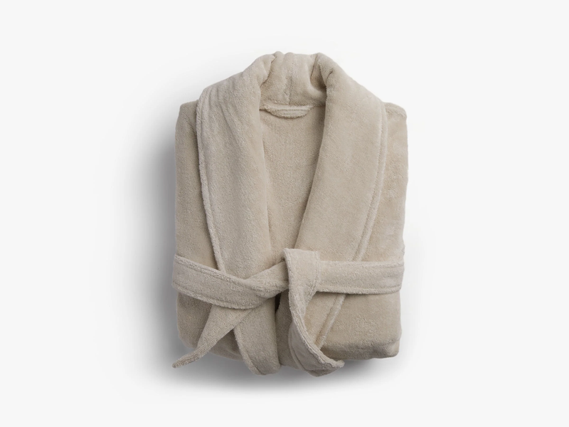 Classic Turkish Cotton Robe, Bone
