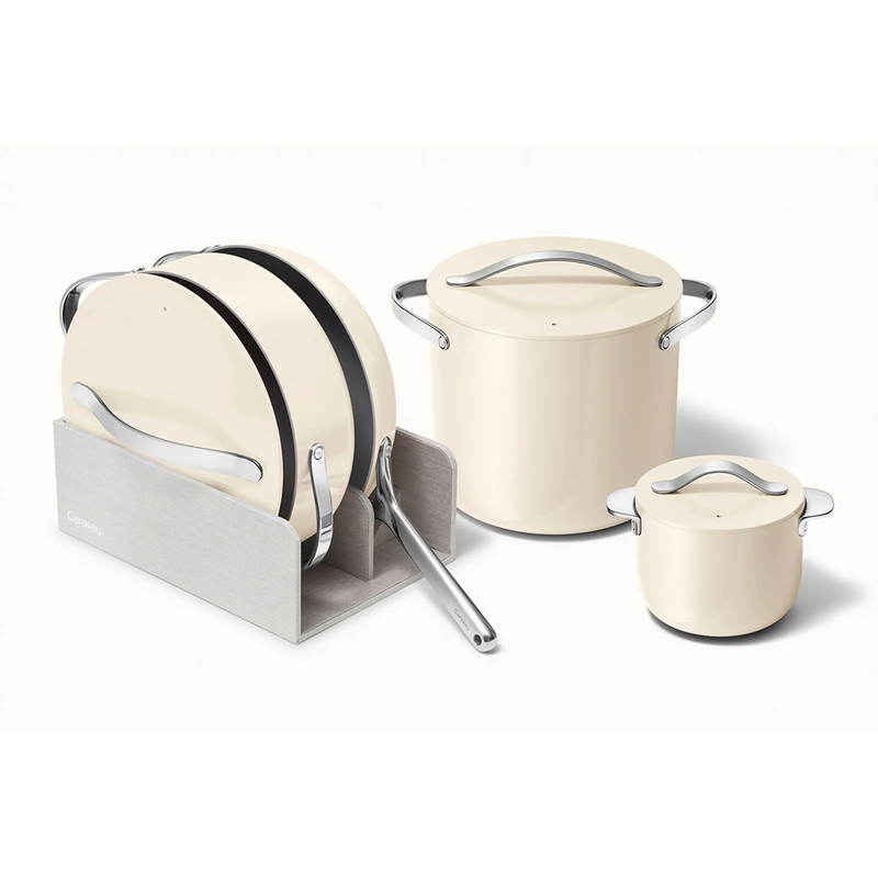 Non-Stick 8 Piece Ceramic Cookware Set with Storage