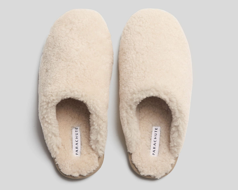 Shearling Wool Clogs, Natural
