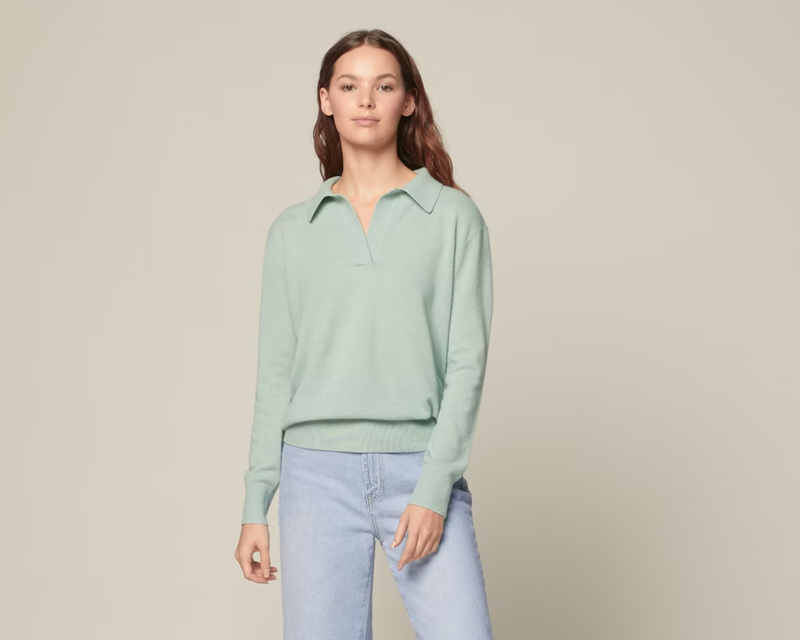 Camila Airy Cashmere Collared Sweater