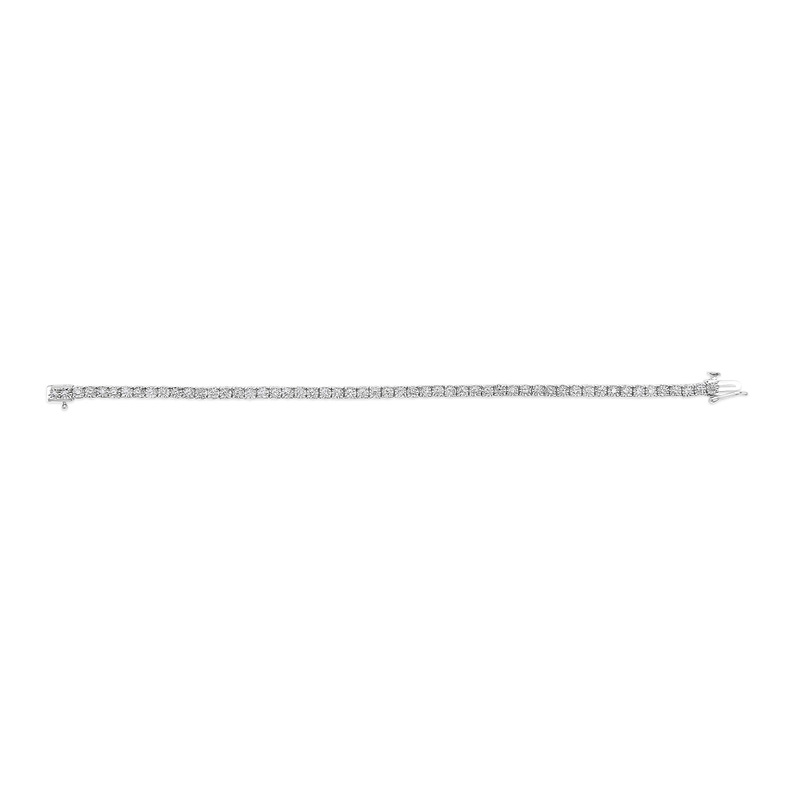 Sterling Silver Lab Grown Diamond Illusion-Set Miracle Plate Tennis Bracelet