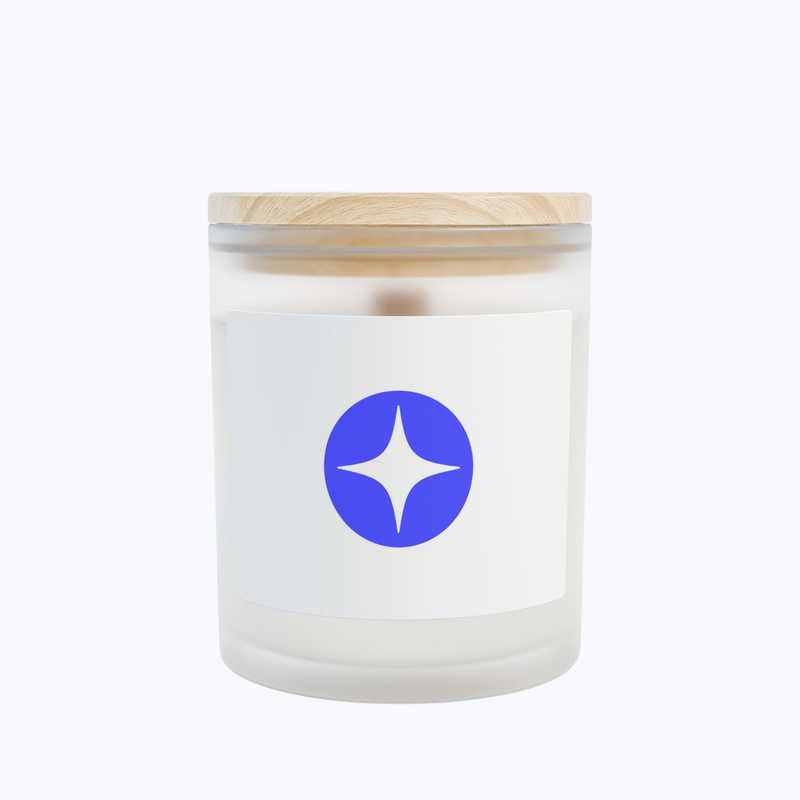 Branded Frosted Glass Candle, 11oz