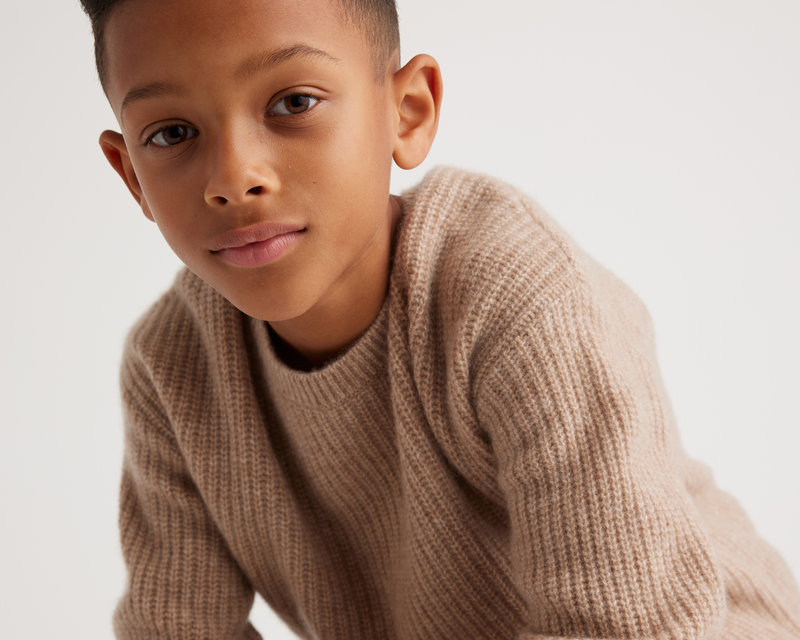 Kids Washable Cashmere Fisherman Tunic Sweater