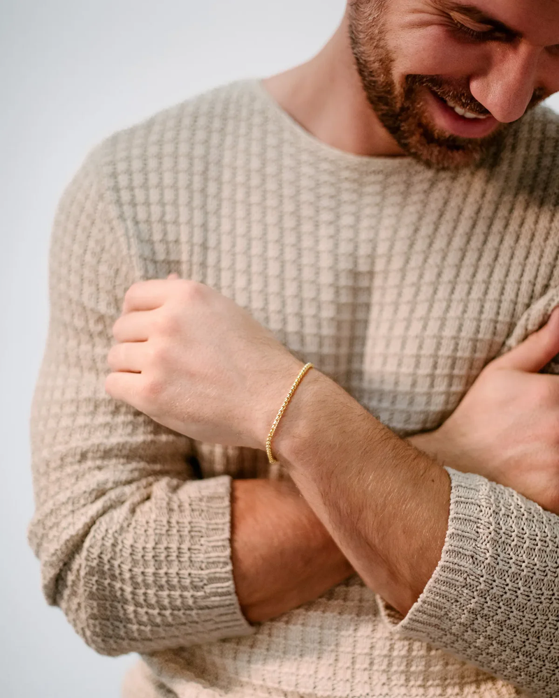 14K Gold Box Chain Bracelet