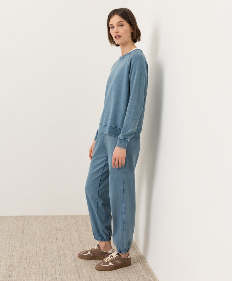 Women's Organic Weekends Relaxed Sweatpant, Washed Wedgewood Blue