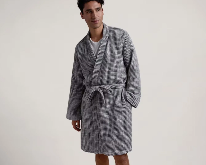 Waffle Robe, Grey