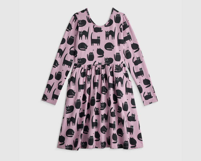 Kids Organic Cotton Long Sleeve Skater Dress