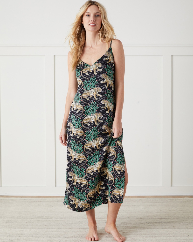 Eco Satin Chic to Sleep Nightie in Bagheera, Ink