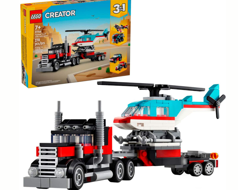 Creator 3-in-1 Flatbed Truck with Helicopter