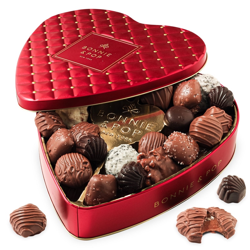 Heart-Shaped Chocolate Truffles Gift Tin