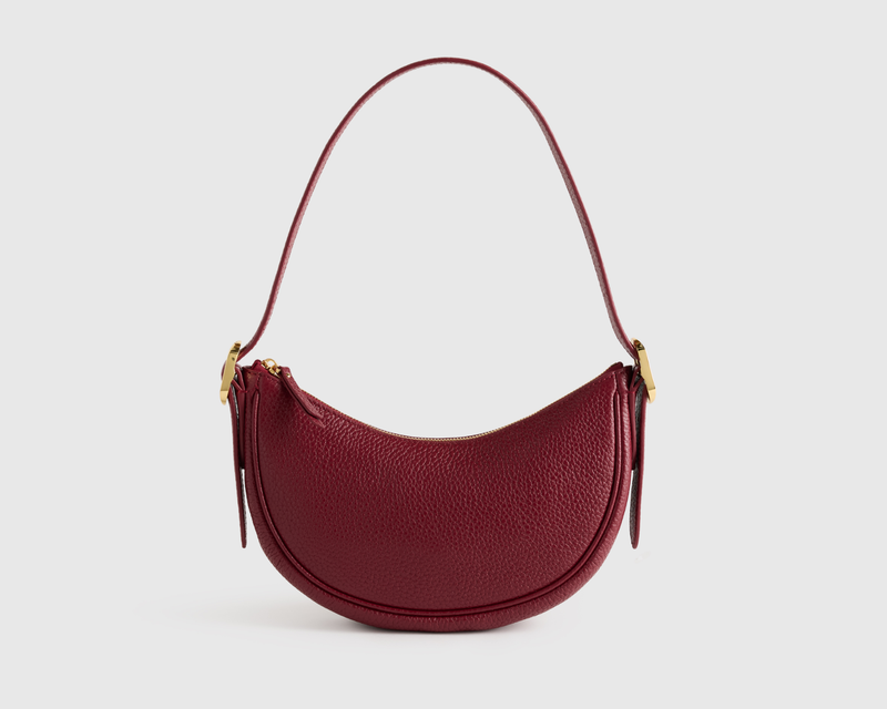 Italian Leather Mini Crescent Shoulder Bag