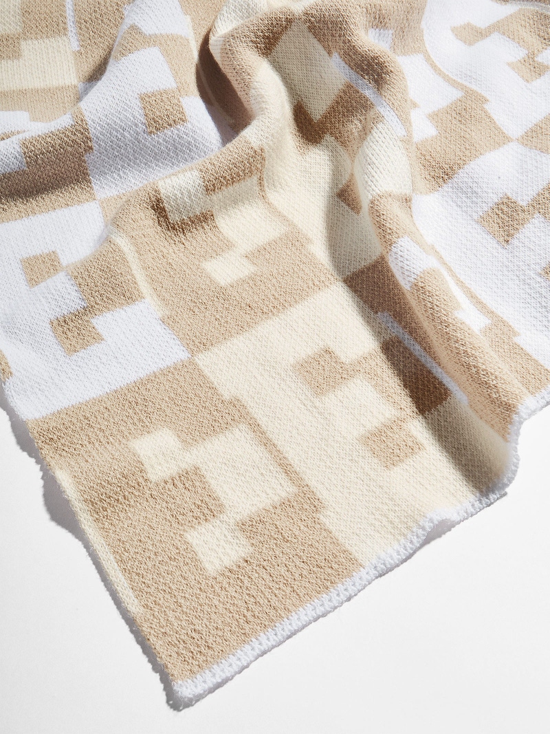 On Repeat Custom Throw Blanket, Beige