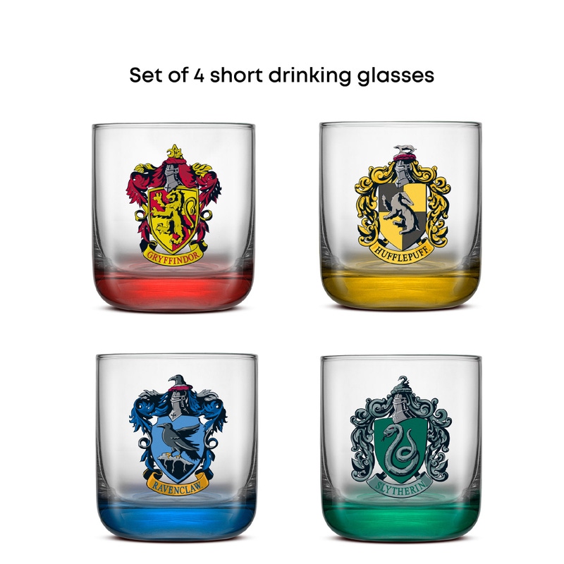 Harry Potter House Pride Short Drinking Glasses, Set of 4