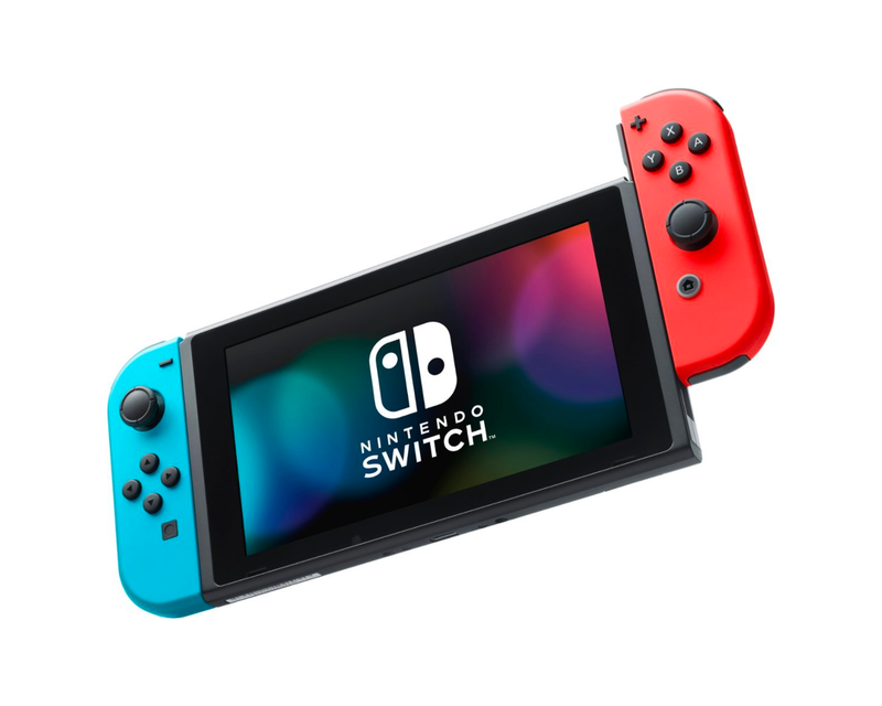 Switch with Neon Blue and Neon Red Joy‑Con