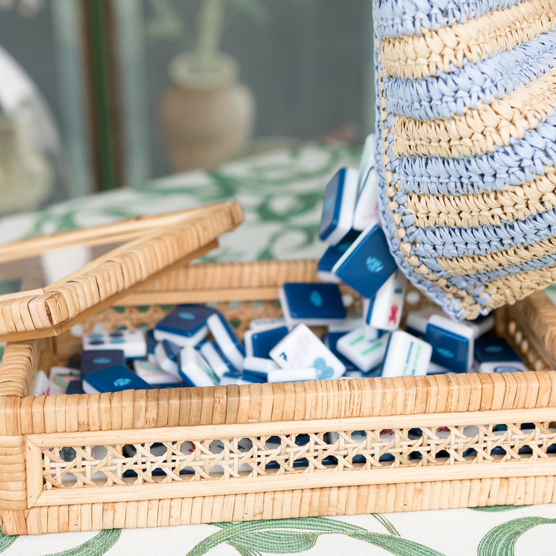 Rattan Mahjong Tile Box